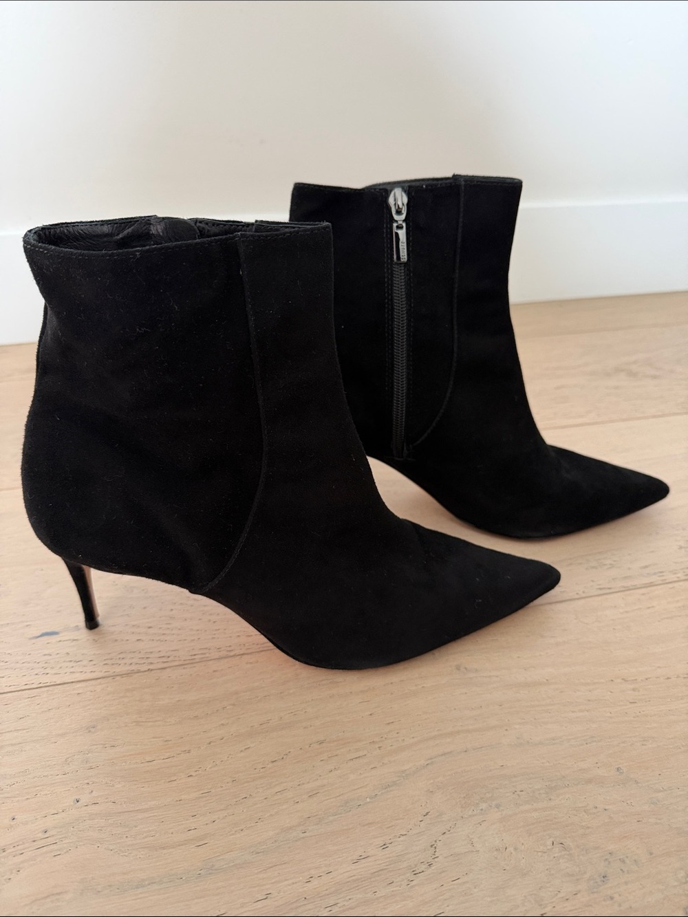 Schutz Black suede booties
